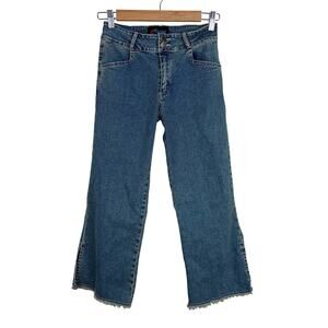 Vintage Matrix Mid Rise Raw Slit Hem Jeans Womens Size 3/4 Y2K Grunge Boho Retro